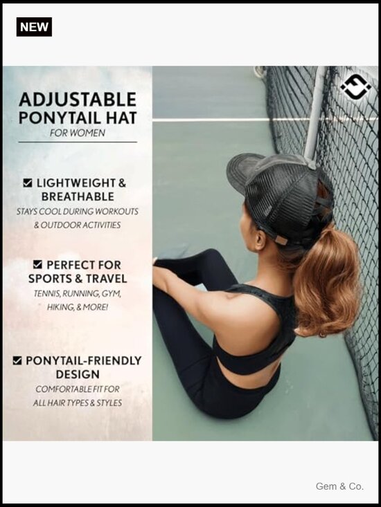 Criss Cross Back Ponytail Baseball Cap with Sayings, Adjustable